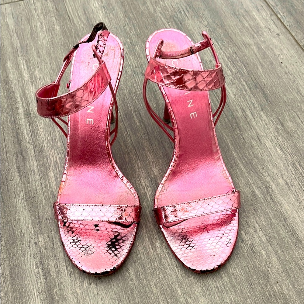 CELINE pink metallic heels